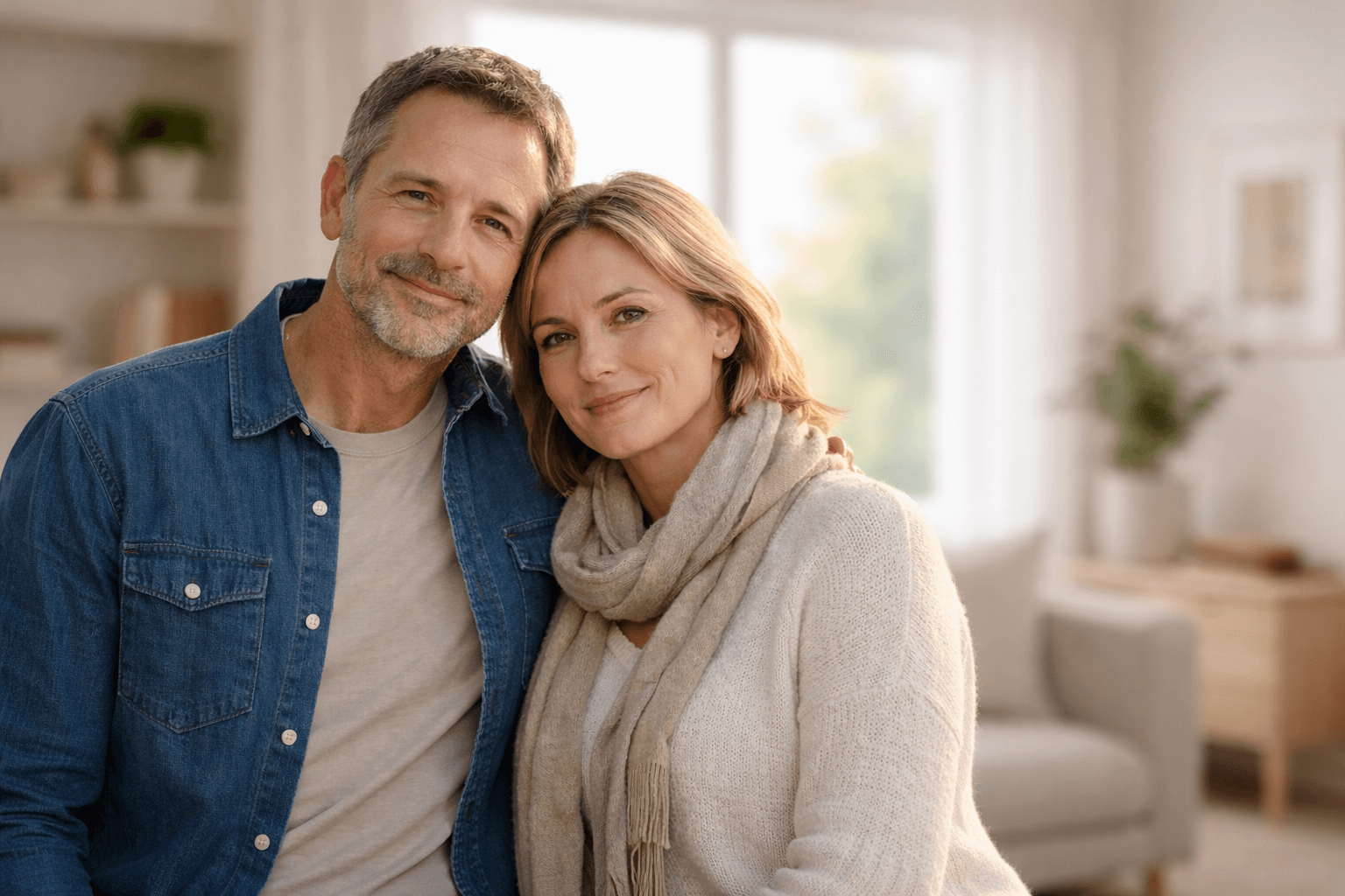 A couple feeling reassured, with simple icons for Labs, Trends, and Coaching—capturing clarity, progress, and support.